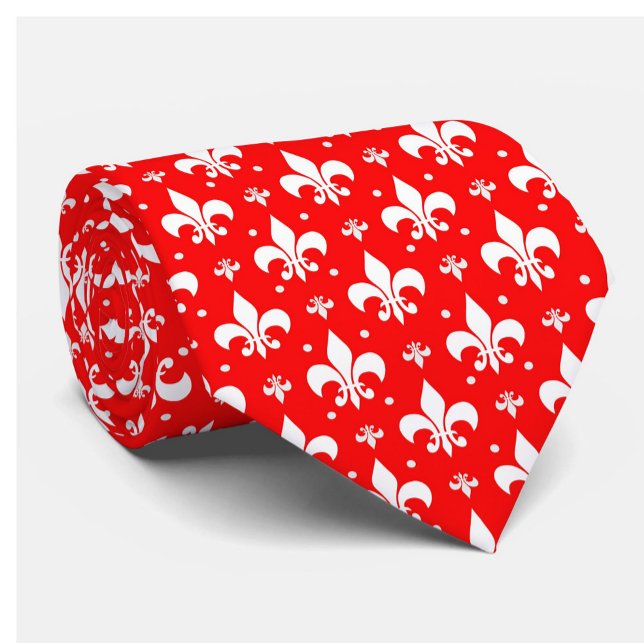 Cravate Fleur de lis rouge Motif (Créateur téléchargé)