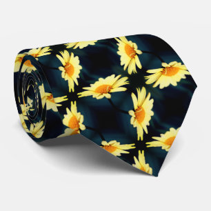 Cravate Fleur de marguerite jaune gros Motif
