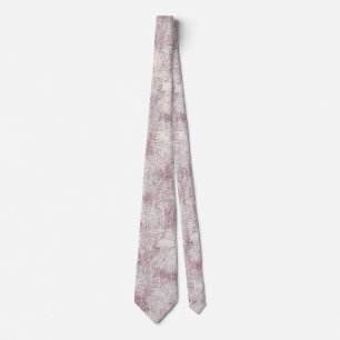 Cravate Fleur de Pâquerette Velouté Rose Poussiéreuse