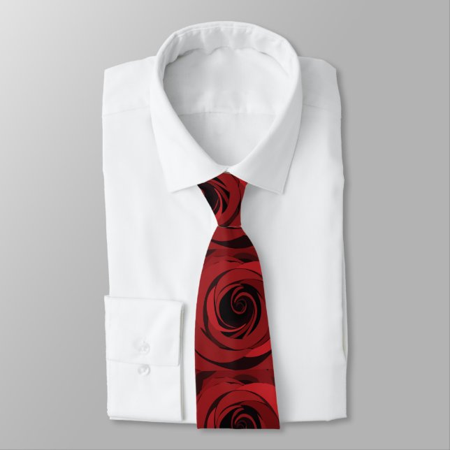 Cravate Fleur de rose rouge    (Attaché)