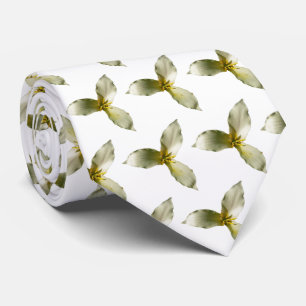 Cravate Fleur de Trillium blanc, fleur sauvage de printemp