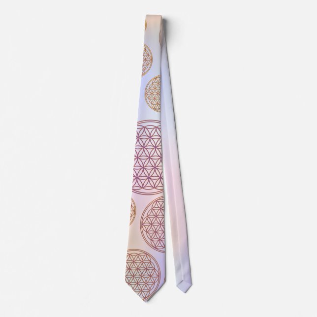 Cravate Fleur de vie / Blume des Lebens - Violet motif (Devant)
