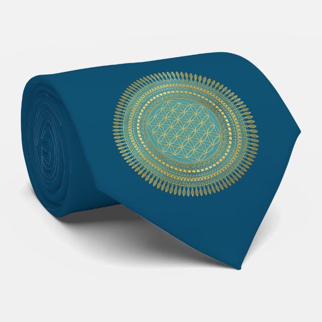 Cravate Fleur de Vie - Mandala Autochtone 1 (Roulé)
