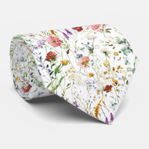 Cravate Fleur d'eaucolor de printemps de fleur sauvage boh