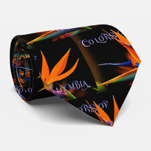 Cravate Fleur d'oiseau de paradis flamboyante