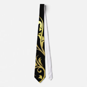 Cravate Fleur d'or fausse de luxe abstrait