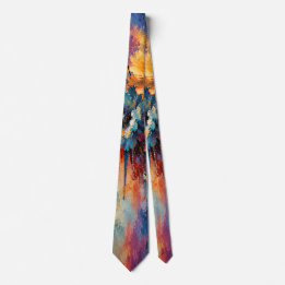 Cravate Fleur Lumineuse Moderne Florale Abstraite