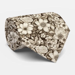 Cravate Fleur monochrome classique avec ambiance vintage