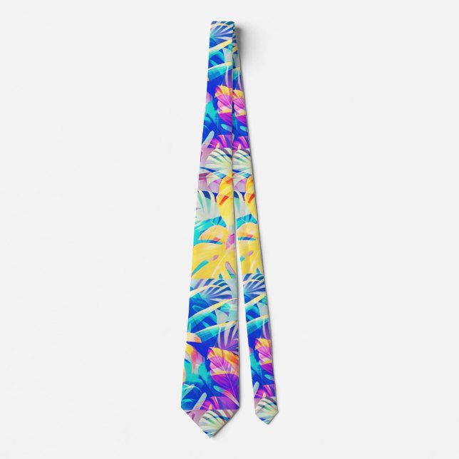 Cravate Fleur pastel abstrait moderne (Devant)