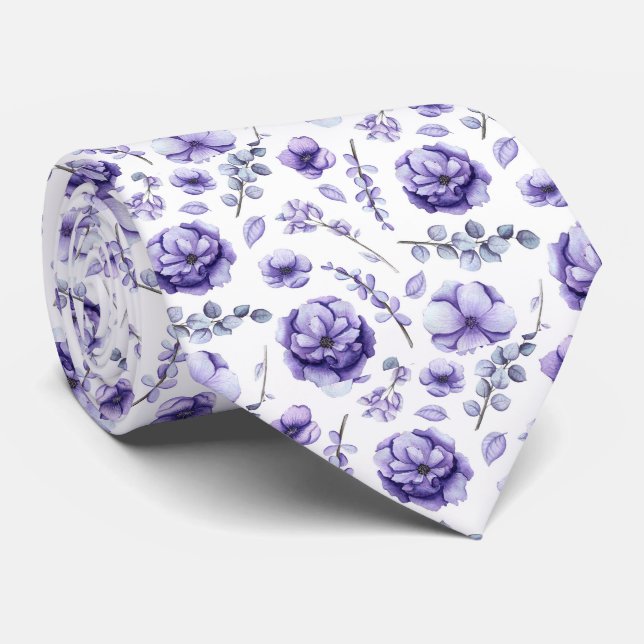 Cravate Fleur Pourpre (Roulé)