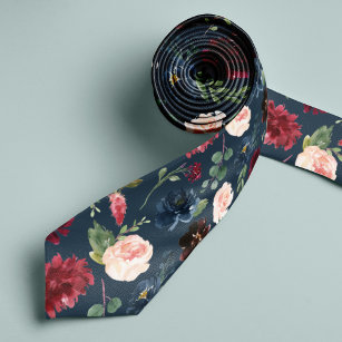 Cravate Fleur radieuse   Grande Échelle Motif Floral