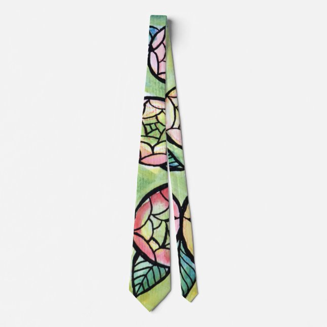Cravate Fleur Ranunculus Illustration Fleurs roses mignonn (Devant)