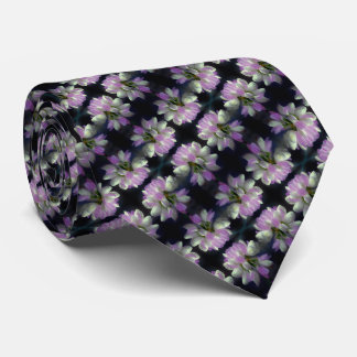 Cravate Fleur Rose Et Blanc Gros Plan Petit Motif
