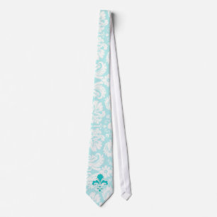 Cravate Fleur turquoise de lis