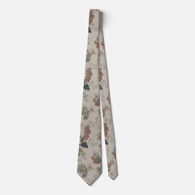 Cravate Fleur Vintage – Élégance Botanique Intemporelle (Devant)