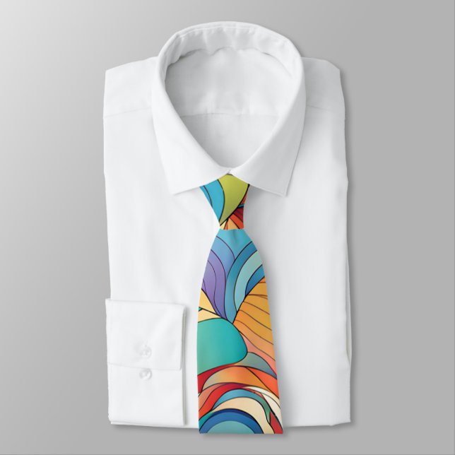 Cravate Fleurs abstraites (Attaché)