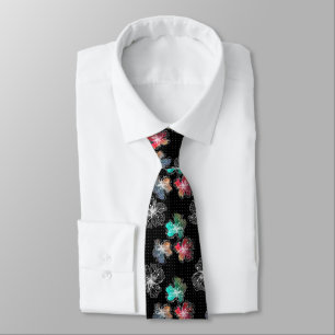 Cravate Fleurs alignées sans couture abstrait moderne
