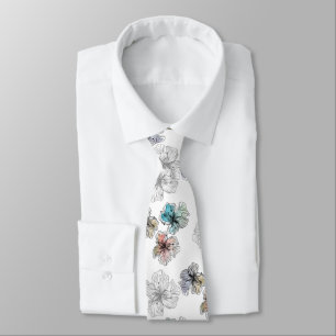 Cravate Fleurs alignées sans couture abstrait PA moderne