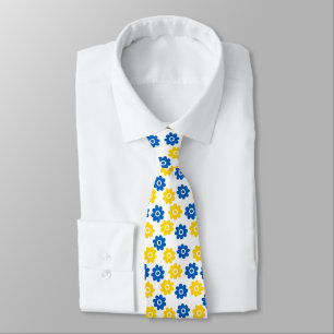 Cravate Fleurs bleues et jaunes