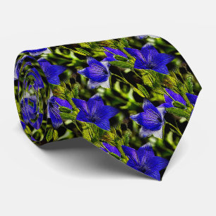 Cravate Fleurs Bleues Motif d'art nature