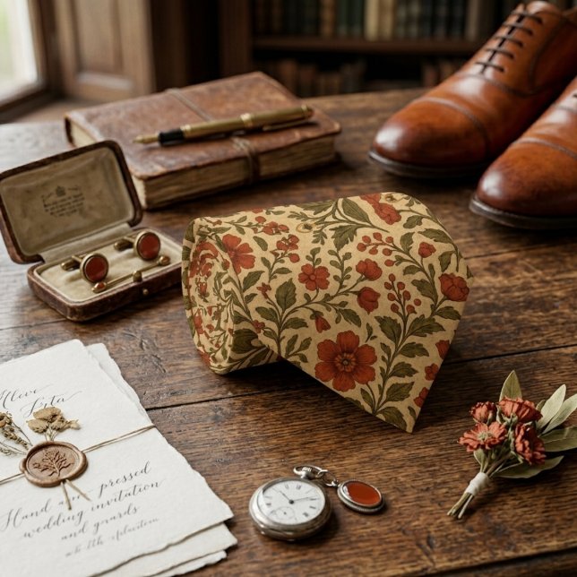 Cravate Fleurs Botaniques Vintage (Créateur téléchargé)