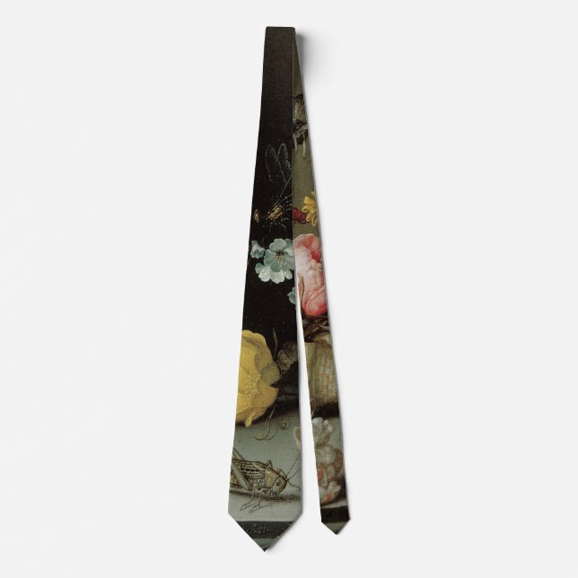 Cravate Fleurs, coquillages et insectes Balthasar van der  (Devant)