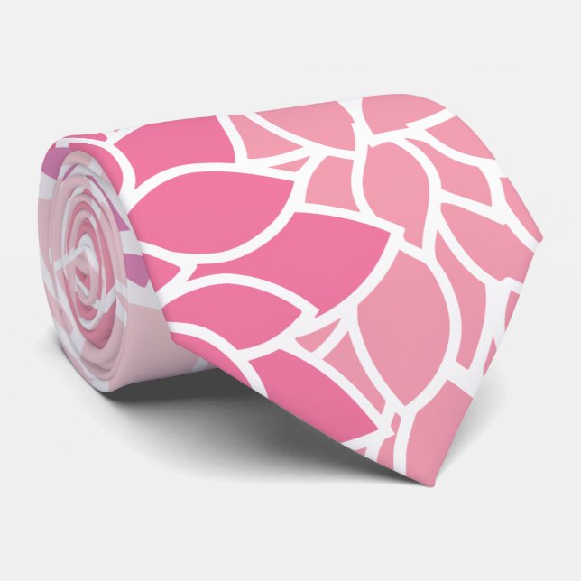 Cravate Fleurs Dahlia, Motif De Fleurs, Dahlia Rose (Roulé)