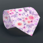 Cravate Fleurs d'aquarelle et feuilles 3<br><div class="desc">Fleurs d'aquarelle peintes à la main et feuilles</div>
