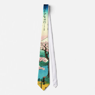 Cravate Fleurs de cerisier et mont Fuji 1838