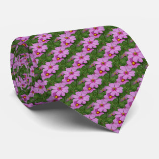 Cravate Fleurs de Cosmos rose Motif naturel