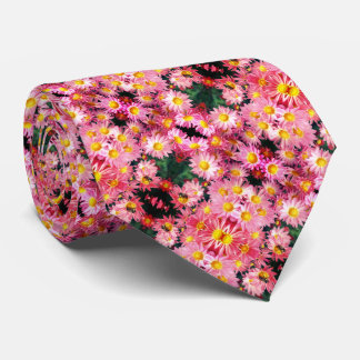Cravate Fleurs De Faisée Rose Et Motif De Bumble