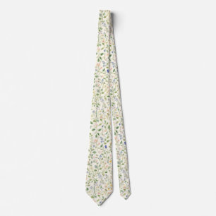 Cravate fleurs de jardin aquarelle Fleur sauvage Prairie d