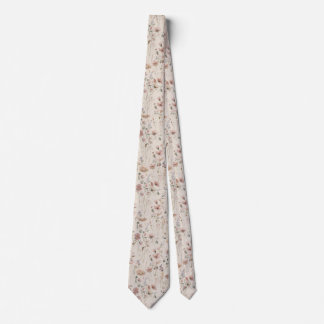 Cravate fleurs de jardin aquarelle Fleur sauvage Prairie d
