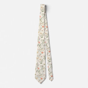 Cravate fleurs de jardin aquarelle Fleur sauvage Prairie d