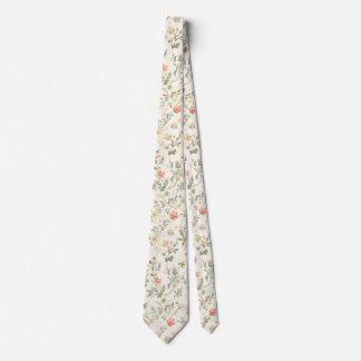 Cravate fleurs de jardin aquarelle Fleur sauvage Prairie d
