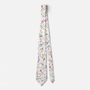 Cravate Fleurs de jardin colorées Fleur sauvage Spring Mea