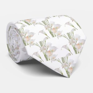 Cravate fleurs de lis calla motif