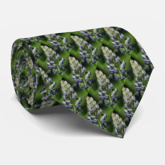 Cravate Fleurs de Lupine Bleu Sauvage Motif naturel