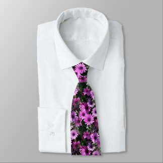 Cravate Fleurs de marguerite africaine violet Motif de la 