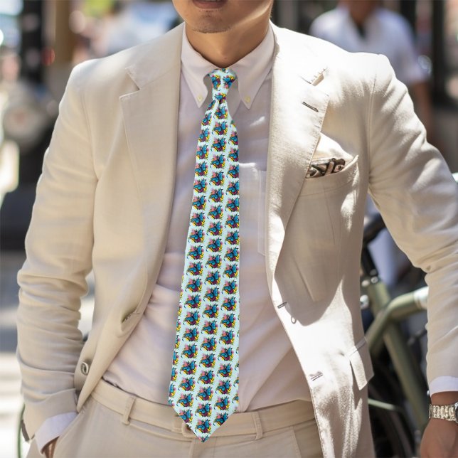 Cravate Fleurs de papillon bleu Dragon (Créateur téléchargé)