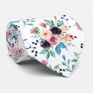 Cravate Fleurs de printemps colorées motif