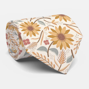 Cravate Fleurs de soleil et oreilles de blé