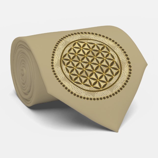 Cravate FLEURS DE VIE - Symbole de géométrie sacrée Art 2 (Roulé)