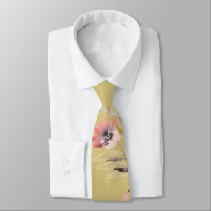 Cravate Fleurs et feuilles d'aquarelle vintage