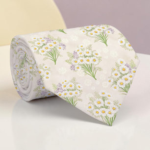 Cravate Fleurs Florales de Printemps Saisonnières Col Tiss