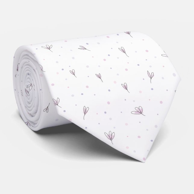 Cravate Fleurs Lilac (Roulé)