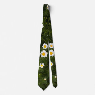 Cravate Fleurs marguerites blanches
