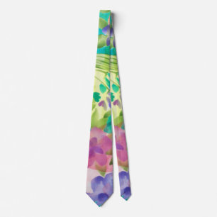 Cravate Fleurs mignonnes Aquarelle peinture à la main