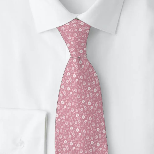 Cravate Fleurs Minuscules Rose Poussiéreuse (Créateur téléchargé)