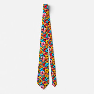 Cravate Fleurs multicolores florales Motif-36355